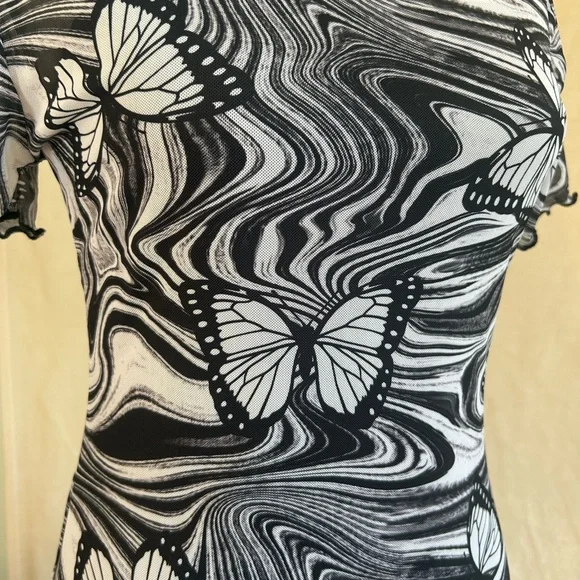 Mesh Bodycon Pattern Dress - Picture 2 of 4